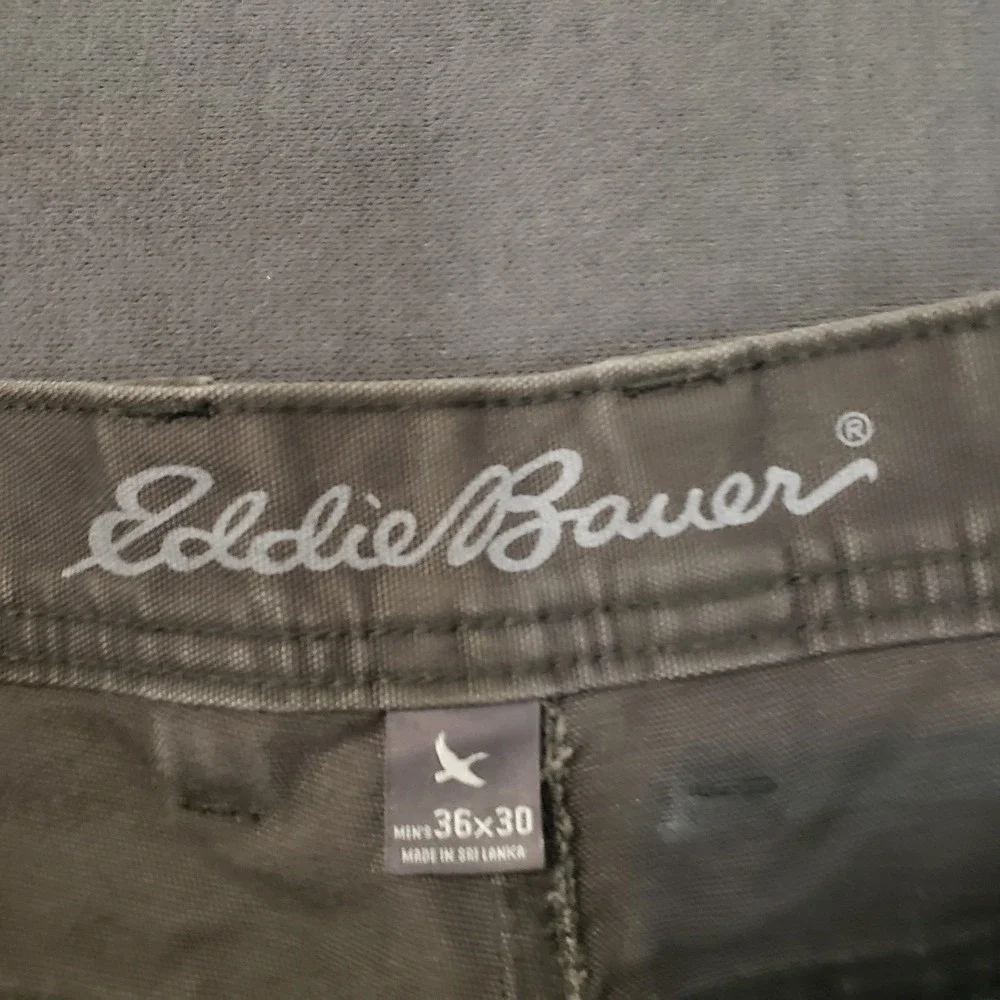 Eddie Bauer Pants Mens Size‎ 36x30 Gray Canvas Utility Work Pockets
